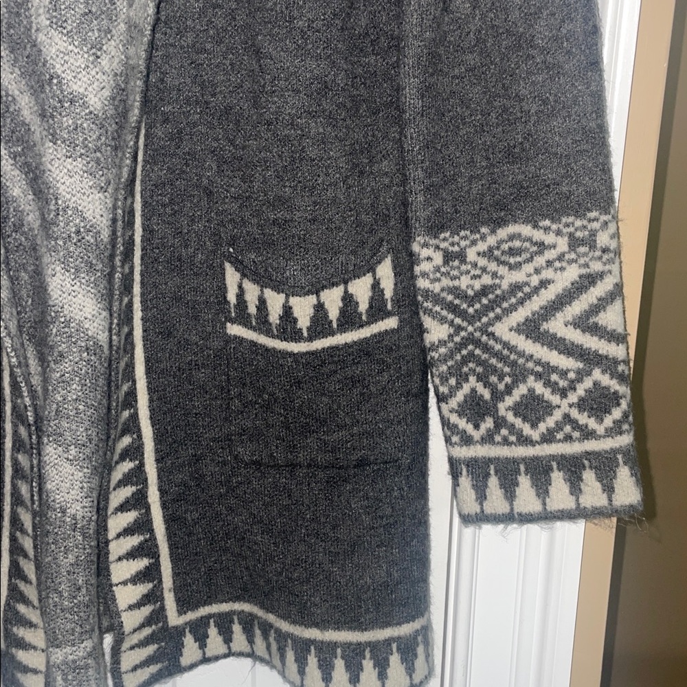 Free People /Driftwood Geometric Hooded Cardigan - Picture 7 of 8